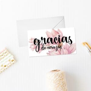 tarjeta de agradecimiento modelo magnolio