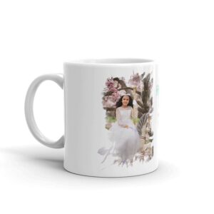 Taza para comunión. Personalizada. Efecto pincel.