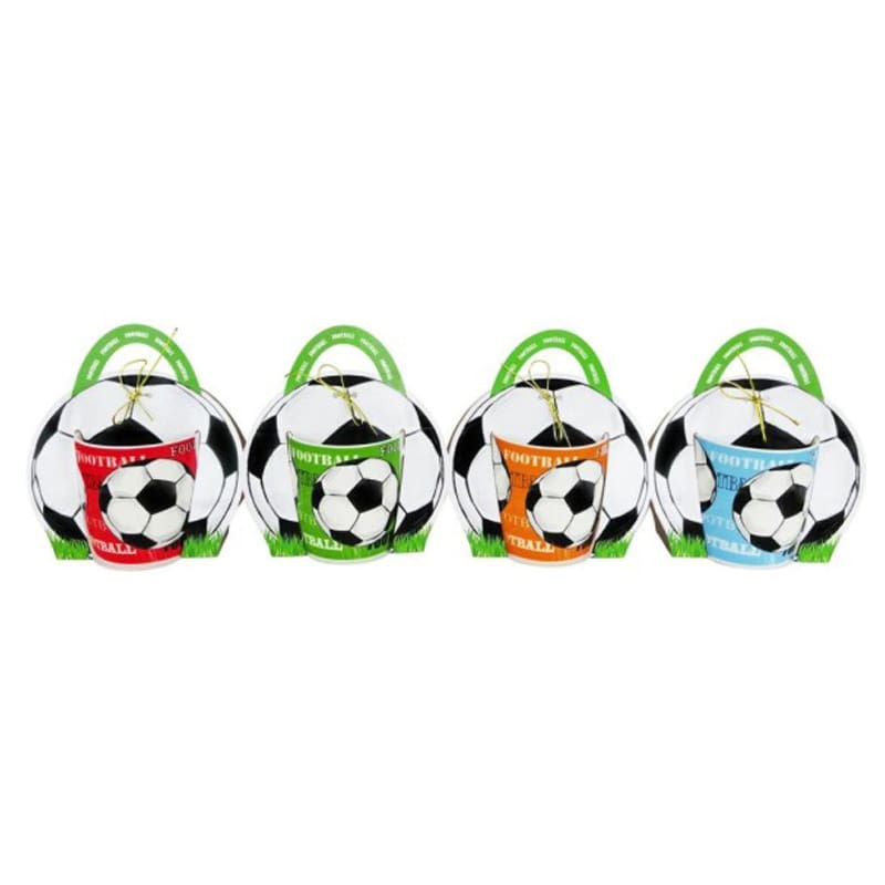 Taza fútbol presentada en bolsa de regalo