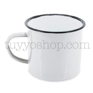 Taza metálica estilo retro. 5 colores. 350ml. 9x8cm. taza metal retro blanca