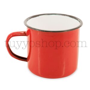 Taza metálica estilo retro. 5 colores. 350ml. 9x8cm. taza metal retro roja