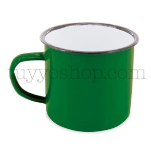 Taza metálica estilo retro. 5 colores. 350ml. 9x8cm. taza metal retro verde