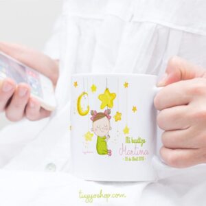 Taza para bautizo modelo estrella