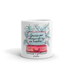 Taza de boda para invitados. Modelo maleta.