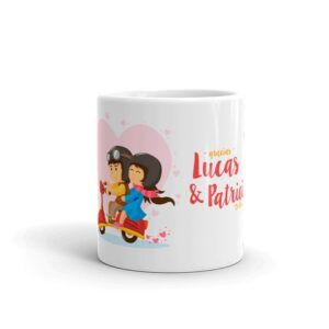 Taza para boda modelo pareja vespa