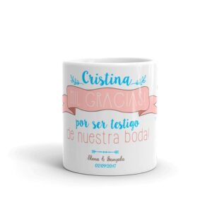 Taza para testigo de boda mil gracias