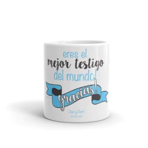 Taza para testigos de boda, modelo gracias!