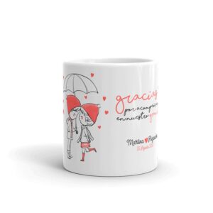 Taza de boda para invitados. Personalizada. Modelo paraguas