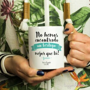 Tazas personalizadas para testigos de boda