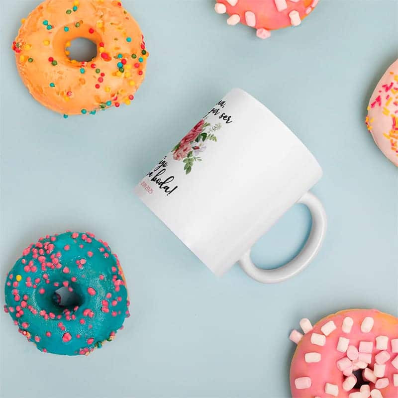 Taza de cerámica para testigos de boda. Modelo bouquet - Imagen 2