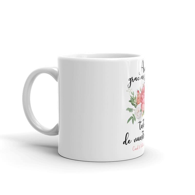 Taza de cerámica para testigos de boda. Modelo bouquet - Imagen 3