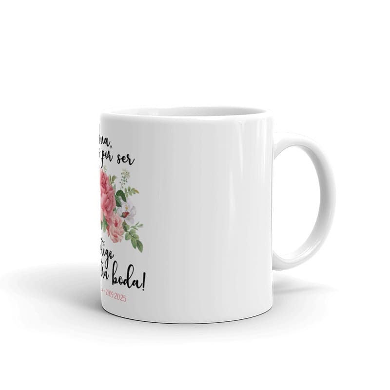 Taza de cerámica para testigos de boda. Modelo bouquet - Imagen 4