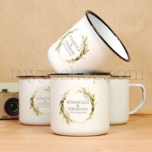 Taza retro metálica. Personalizada. Modelo Ronda tazas metalicas personalizadas boda