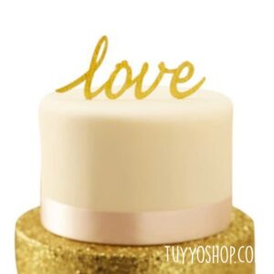 Topper para tarta Love dorado