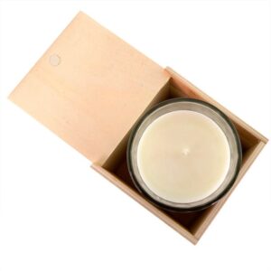 vela aromática presentada en caja de madera