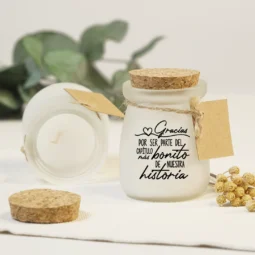 vela con frase de agradecimiento capítulo más bonito