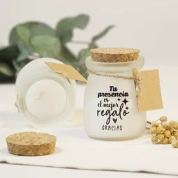 Vela con Frase de Agradecimiento Tu presencia es el mejor regalo
