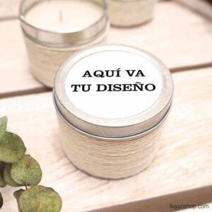 Vela para boda en latita, personalizada, diseño propio