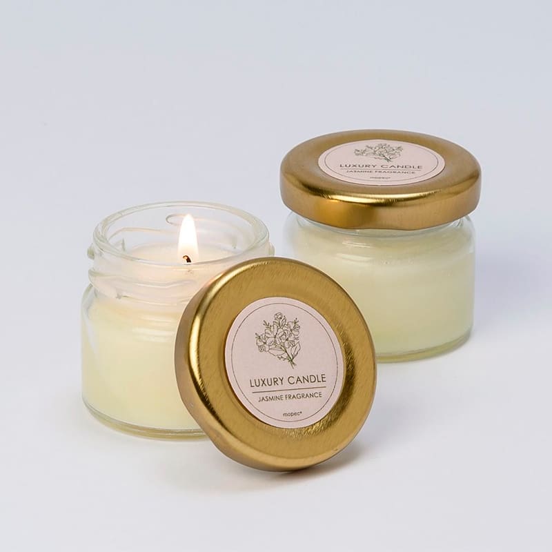 Vela perfumada en frasco de 4,5x4cm. Aroma a jazmín.