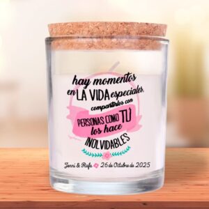 Velas para boda con mensaje. Hay momentos en la vida
